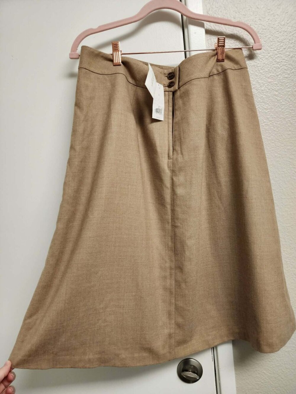 NWT Banana Republic Camel Wool A-Line Skirt | Size 8 | Stretch | Lined